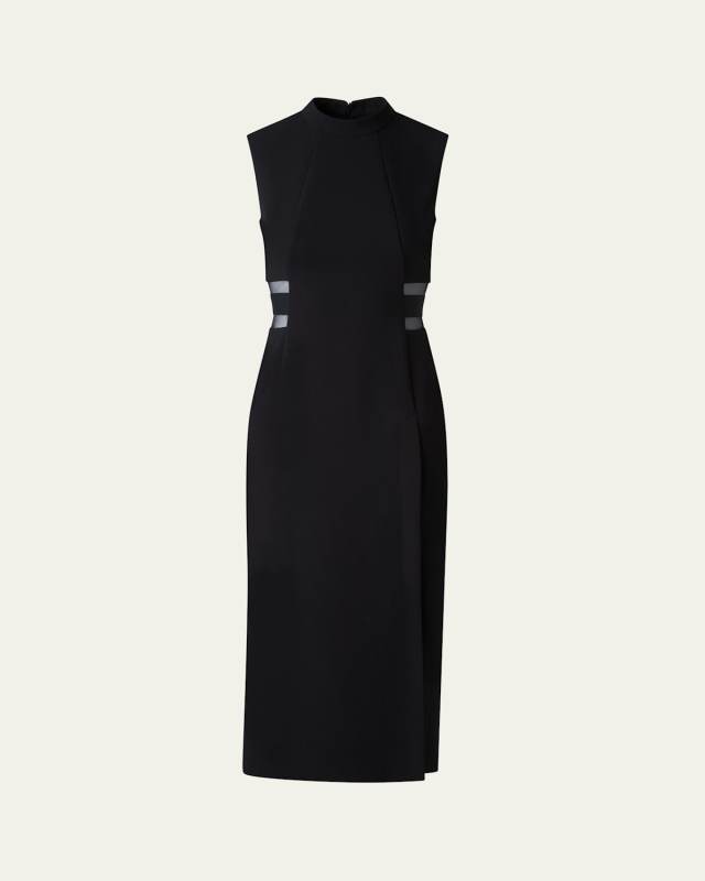 Double-Face Wool Sheath Midi Dress